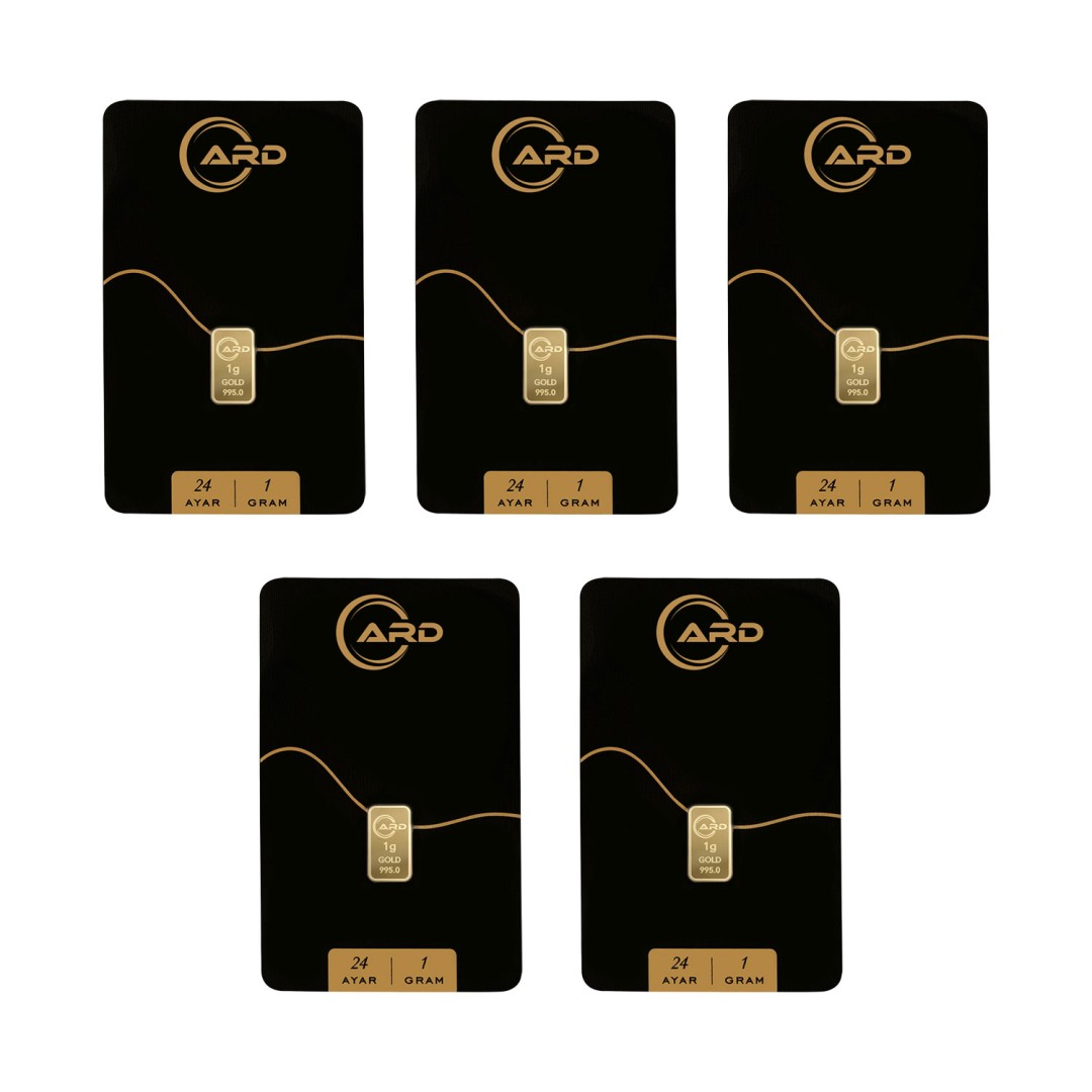 ARD 1 gr 24 Ayar Külçe Altın 5 Adet
