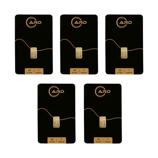 ARD 1 gr 24 Ayar Külçe Altın 5 Adet