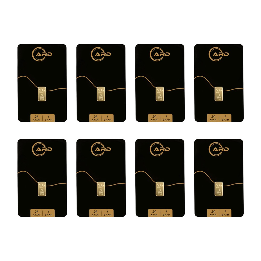 ARD 1 gr 24 Ayar Külçe Altın 8 Adet