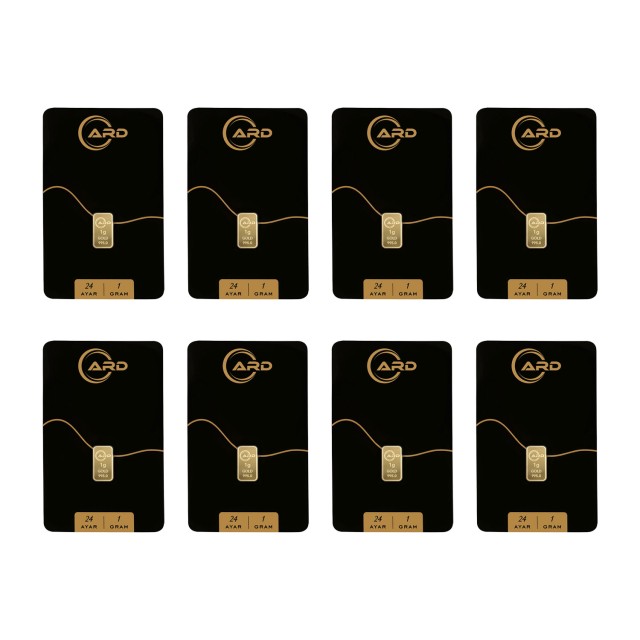 ARD 1 gr 24 Ayar Külçe Altın 8 Adet