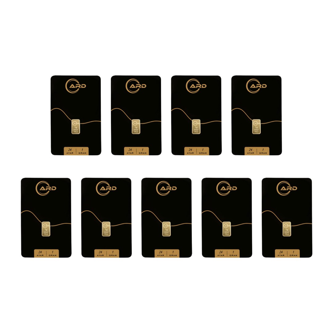 ARD 1 gr 24 Ayar Külçe Altın 9 Adet