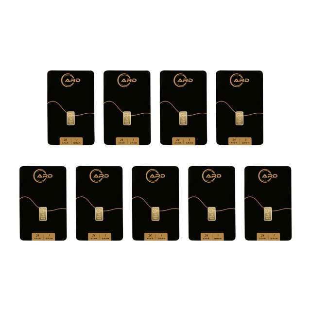 ARD 1 gr 24 Ayar Külçe Altın 9 Adet