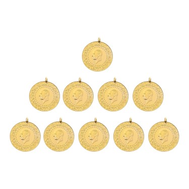 Eski Kulplu Ziynet Yarım Altın 10 Adet