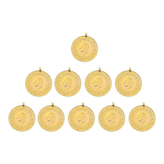 Eski Kulplu Ziynet Yarım Altın 10 Adet